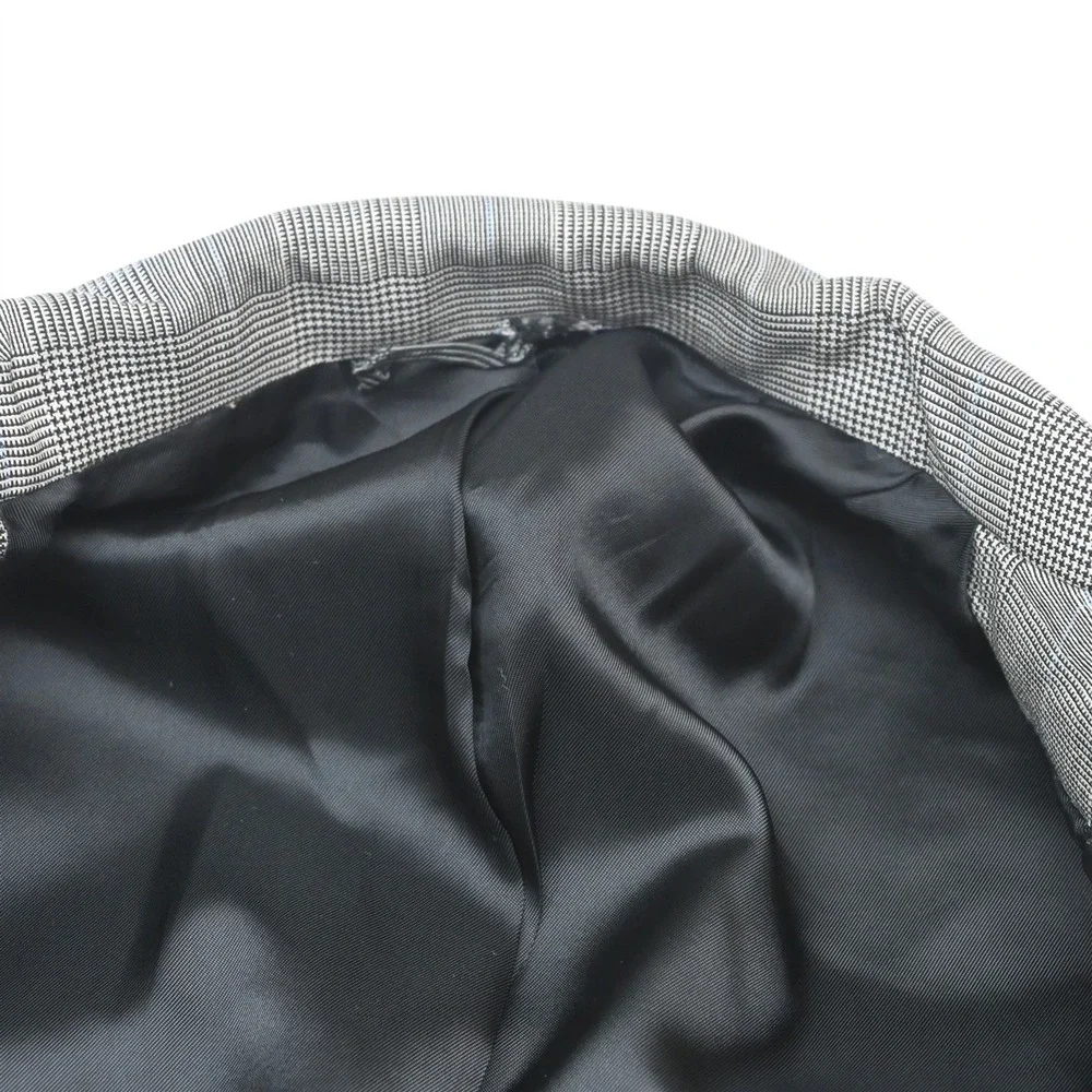 Bespoke 42R 38x32 Gray Prince of Wales Glenn Check Wool Mens Jacket Pants Suit